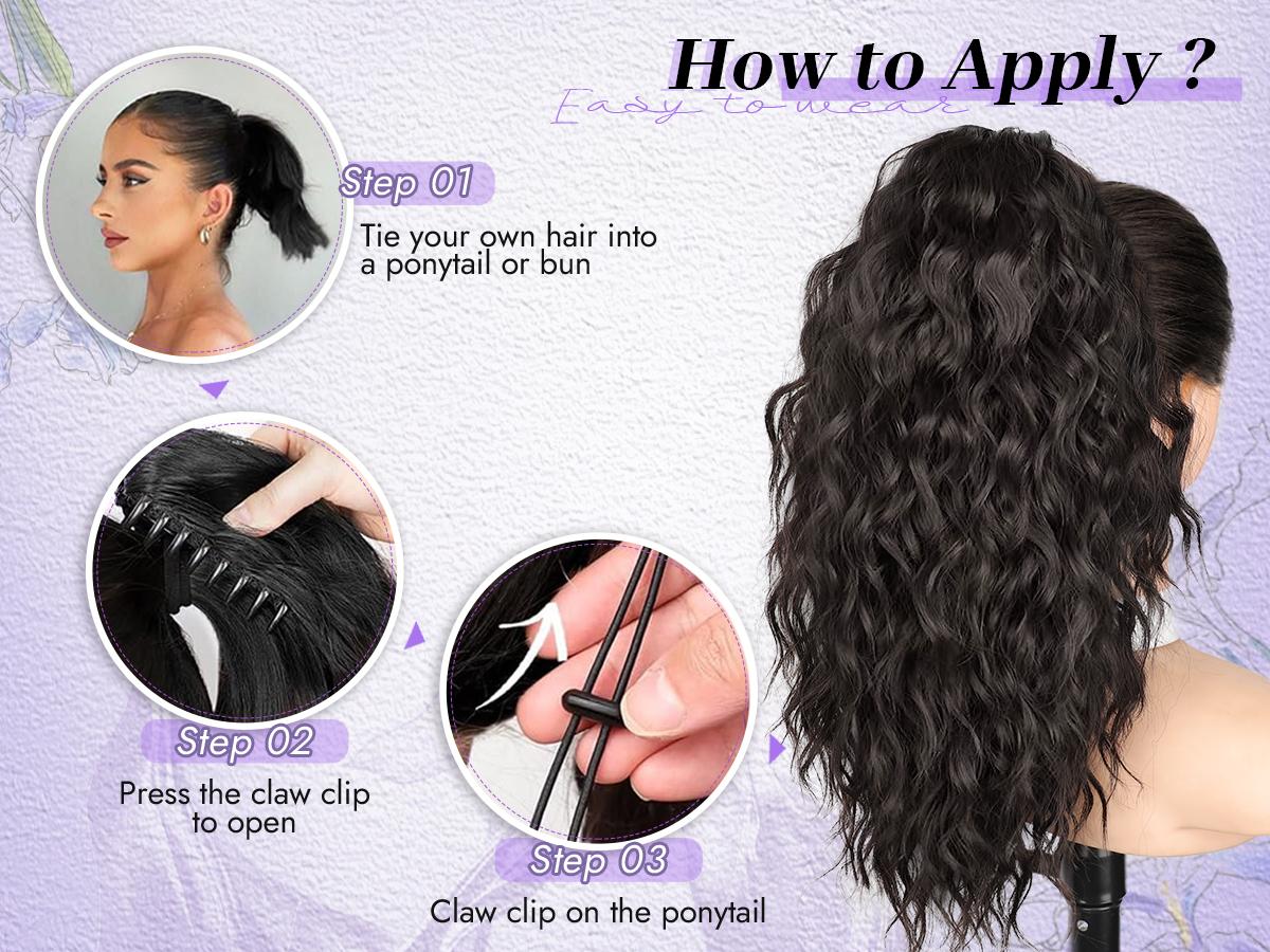 Isaic Hair 18 Inch Clip In Ponytail, Ponytail Extensions, Short Ponytail Women's Artificial Wig, Natural Fluffy Hair Volume for Daily Outing Wear