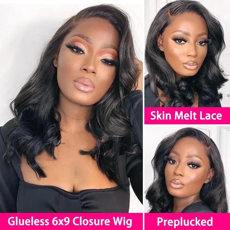 Bling Hair 6x4 7x5 9x6 Glueless LayCut Wig Lace Closure Human Hair Wigs Body Wave Wig 150% Density Pre Cut Ready Go Wigs SpringStatements