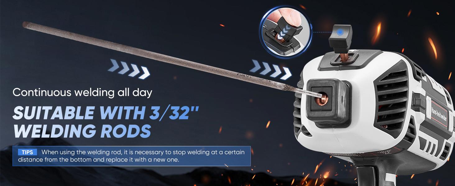 FIRMOAK Portable Electric Welding Machine,110V Portable Welder Handheld with IGBT Inverter 5 Variable Current Adjustment,Portable ARC Welder Gun, Fits for 3/32" Wire Rods Gift for Thanksgiving,Christmas,New Year