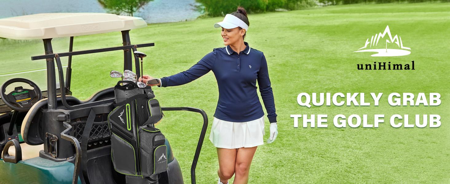 UNIHIMAL 15-Way Golf Cart Bag, Premium Anti-Shake Divider Top Golf Bag with Comfortable Handles, Magnetic Pocket and Rain Cover