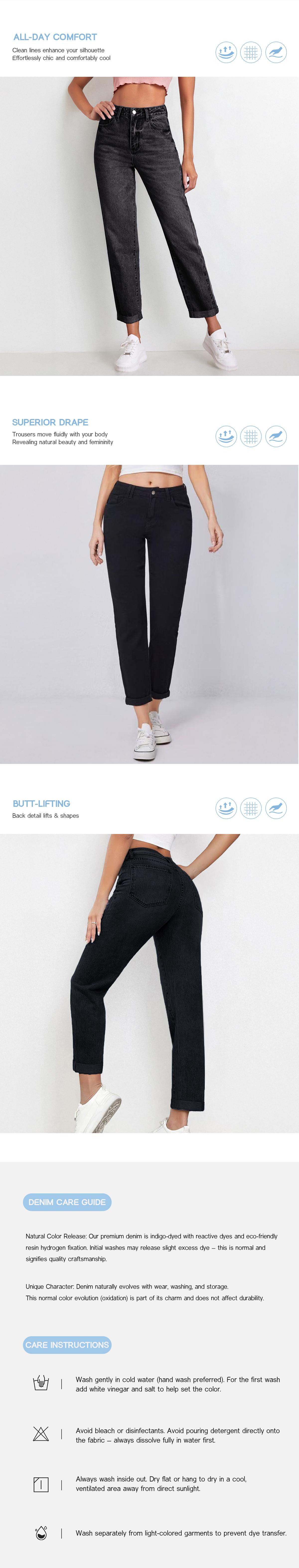 KatchMe Women's Street Mid-Rise Tapered Jeans, Cozy Fall Outfits for Daily Wear, Soft Stretchy Women's Bottom, Leisure Denim Trousers, Street Womenswear KatchMe Women's Street Mid-Rise Tapered Jeans, Cozy Fall Outfits for Daily Wear, Soft Stretchy Women's Bottom, Leisure Denim Trousers, Street Womenswear