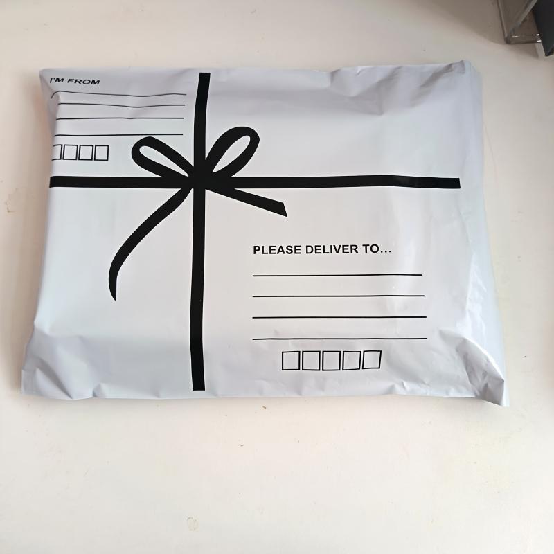 50 Butterfly Knot Envelope Shipping Bags, Delivery Bag with Address & Postal Code Space, Peel Seal Closure, Durable PP Material