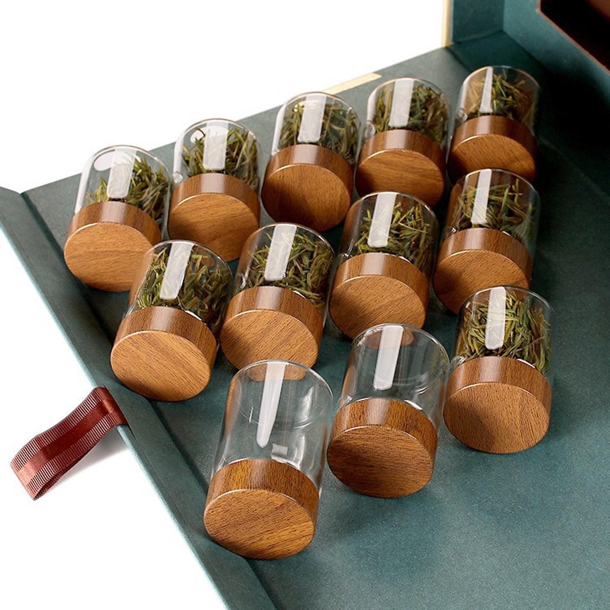 3pc Mini Glass Sealed Jars Food Grade Coffee Powder Gold Beans Storage Bottles Portable Tea Containers Small Empty Bottles