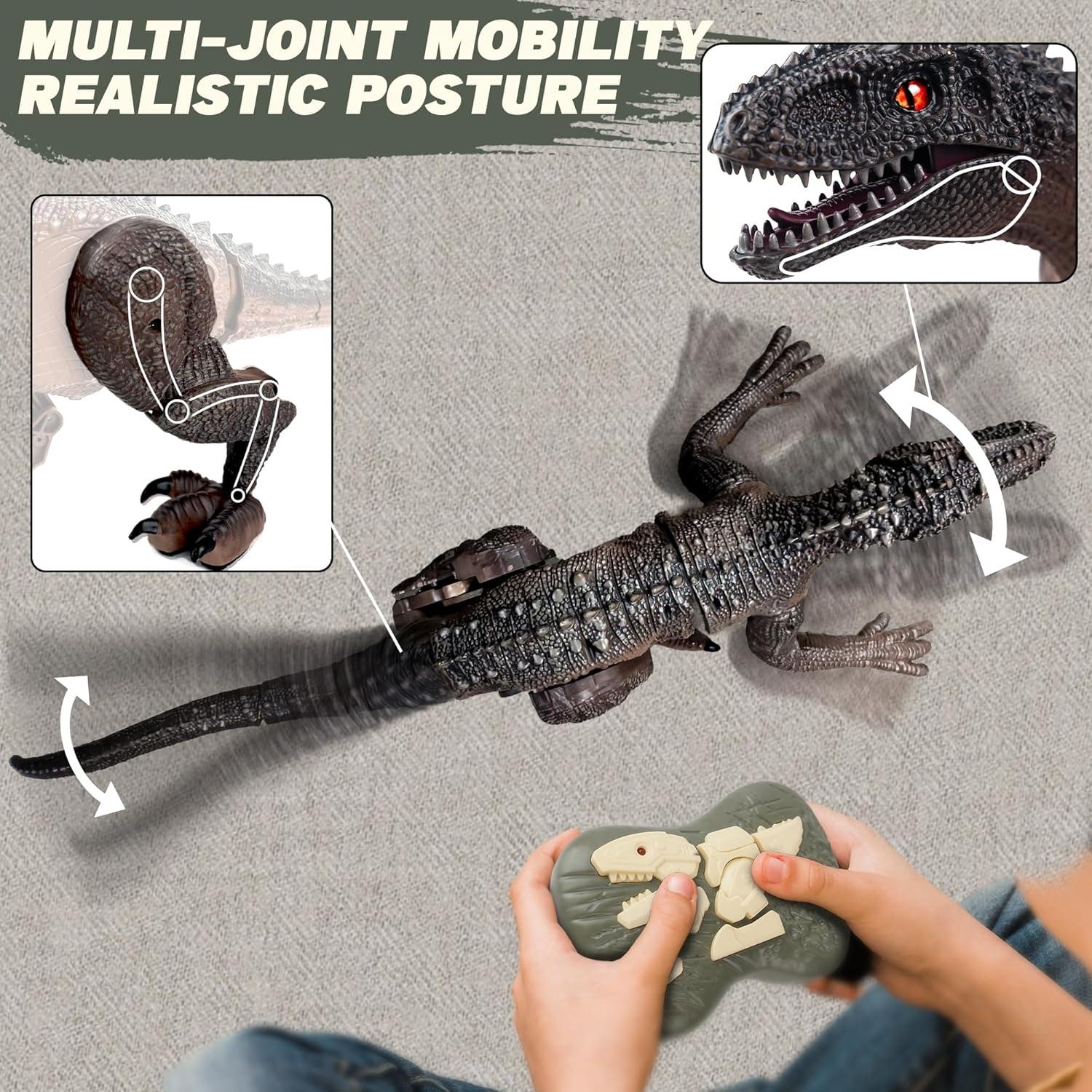 Realistic Remote Control Dinosaur Toy, Walking Smart Sound Light Tyrannosaurus Rex, Kids Birthday Christmas Gift, Requires 2 Aa Batteries