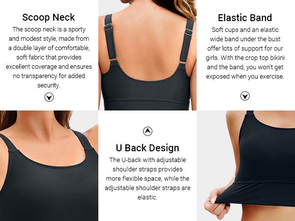 Aqua Eve Women Sports Bra Swim Tops - Crop Bikini Top Supportive Bathing Suit Top Swimwear SwimWeek summervibes Aqua Eve Women Sports Bra Swim Tops - Crop Bikini Top Supportive Bathing Suit Top Swimwear SwimWeek summervibes