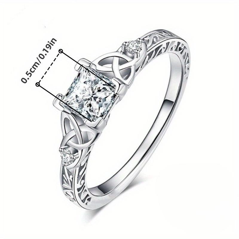 Classic inlaid sparkling white cubic zirconia women's ring suitable for parties, banquets, engagements, women's jewelry gifts