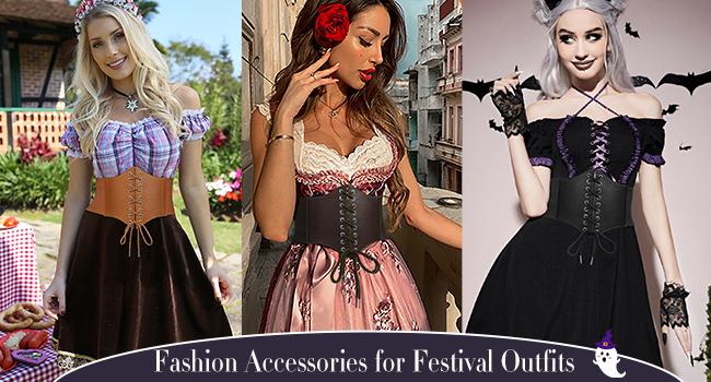 JASGOOD Christmas Women Lace-up Tied Waspie Corset Belts Wide Elastic Waist Belt for Women