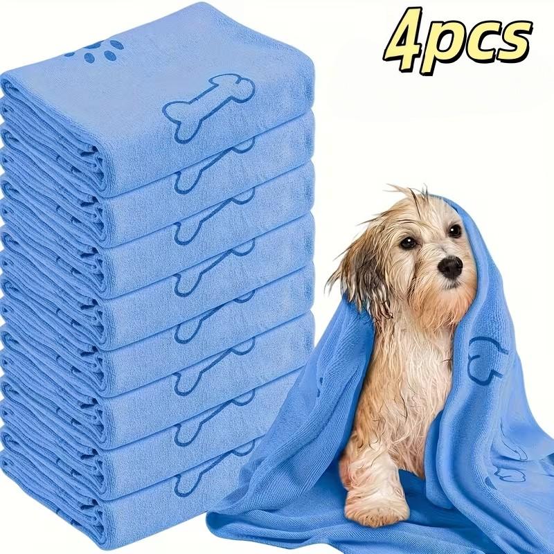 4-Pack Dog Towels, Quick-Dry Microfiber Pet Bath Towels, Medium Size, Durable and Easy to Use, Ideal for Dogs and Cats