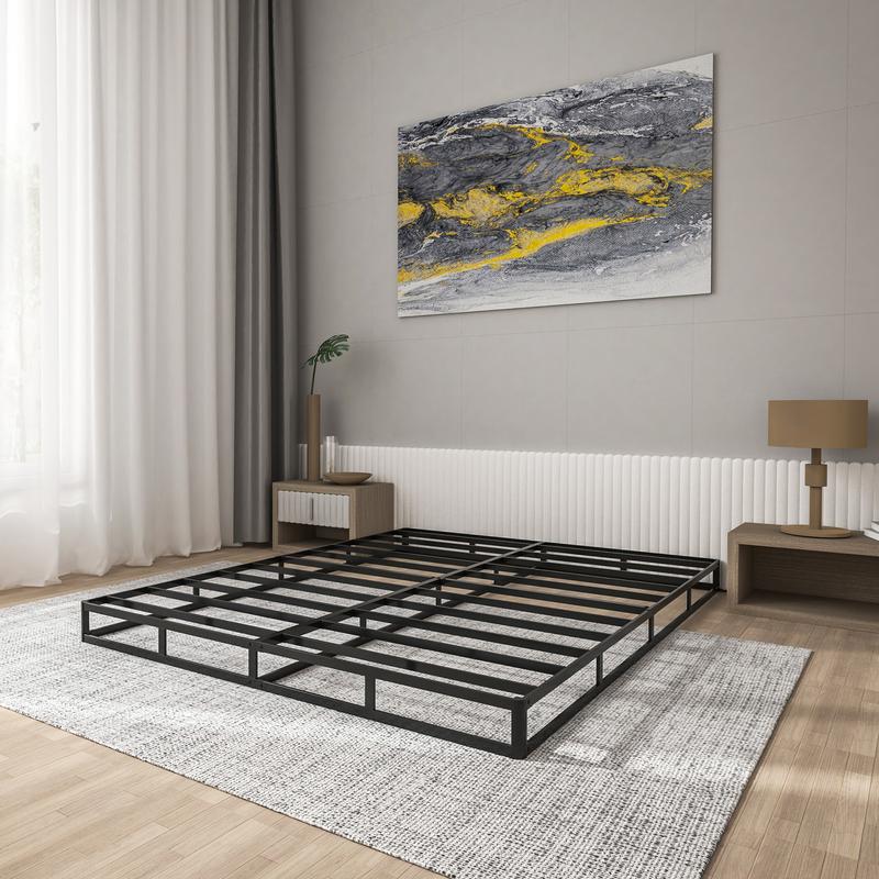 Edenza-Queen Box Spring 5 Inch, Heavy Duty Mattress BoxSpring Foundation, Sturdy Queen Box Springs for Bed with Fabric Cover Set, Easy Assembly, Noise Free