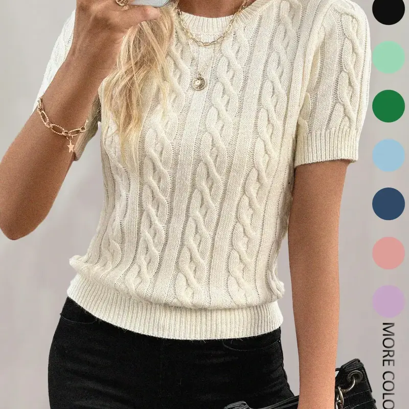 Women's Pullover Sweater, Casual Round Neck, Slim Fit, Striped Pattern, Knit Material, Fall & Winter Fashion, Daily Wear, Party, Autumn Winter Clothing