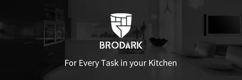 BRODARK Eclipse Series Kitchen Knife Sets with Block and Built-in Sharpener, 15 Pcs Full Tang Professional Chef Knife Set, NSF Certified Food Grade Stainless Steel Cutlery Set, Outdoorfun