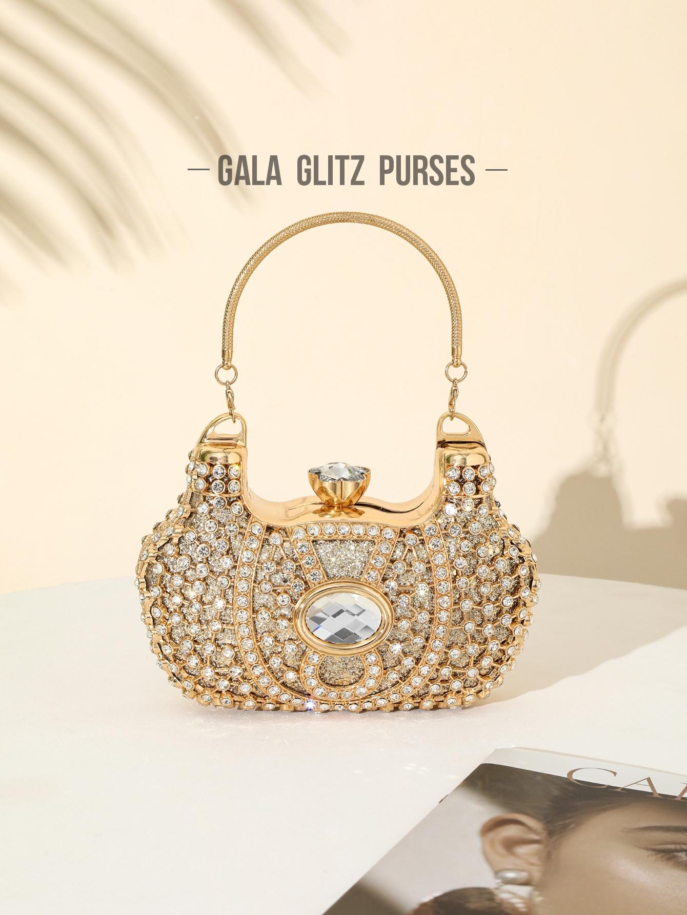 Elegant Crystal Diamond Evening Bag, Handmade Luxury Clutch, Perfect for Weddings & Parties, Fits 6.5-Inch Phone, Versatile Crossbody Design