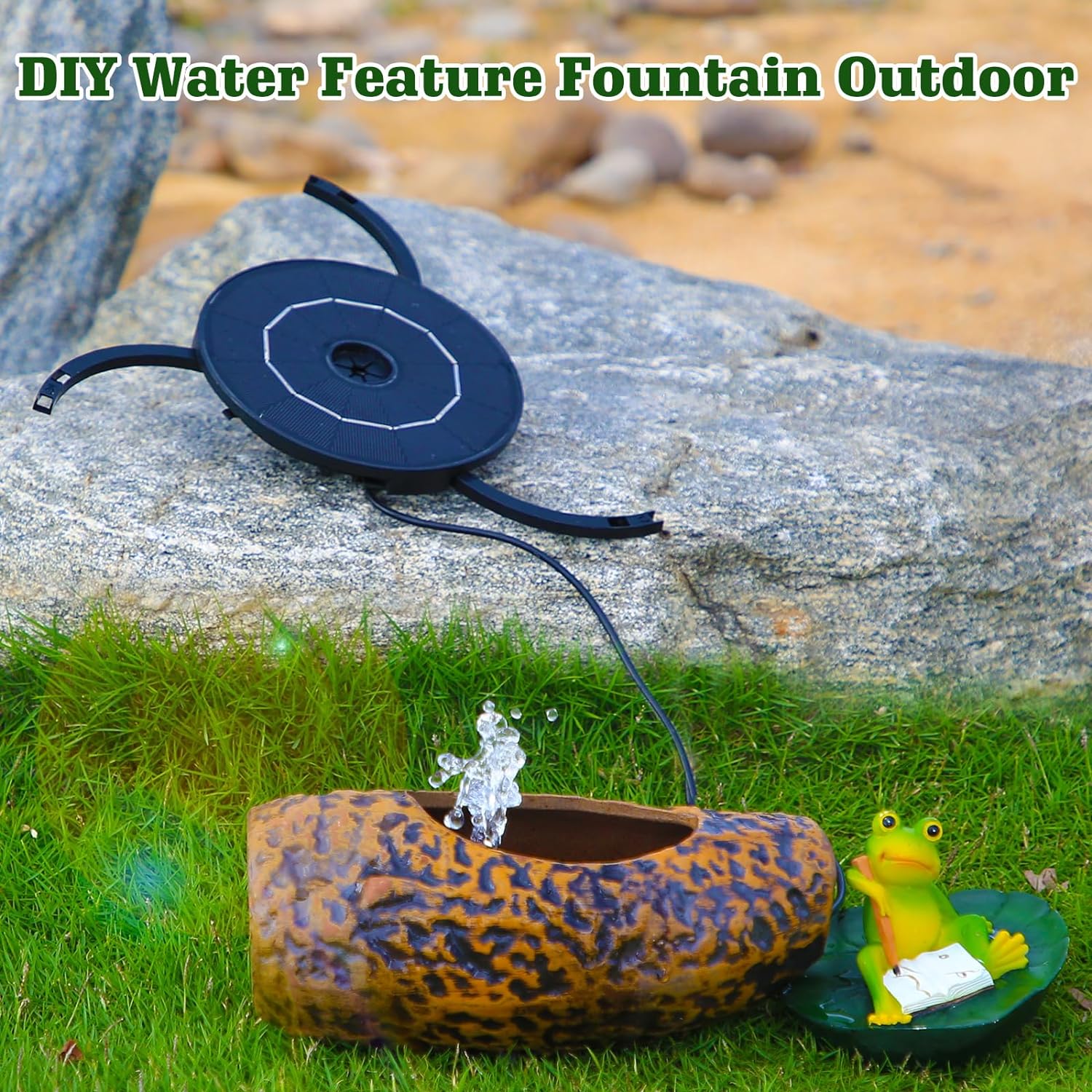 AISITIN Solar Fountain Pump – DIY Solar-Powered Water Feature for Bird Baths, Gardens, Ponds, and Fish Tanks