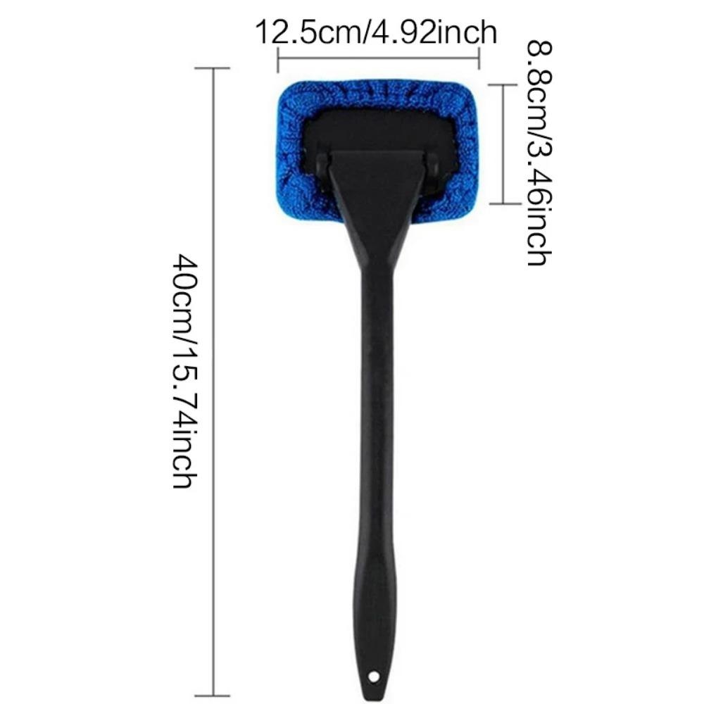 Multi-Function Car Windshield Wiper with Long Handle and Microfiber Pad. Efficient Multi-Angle Window Cleaning Tool for Deep Cleaning Inside and Outside Vehicle Glass.