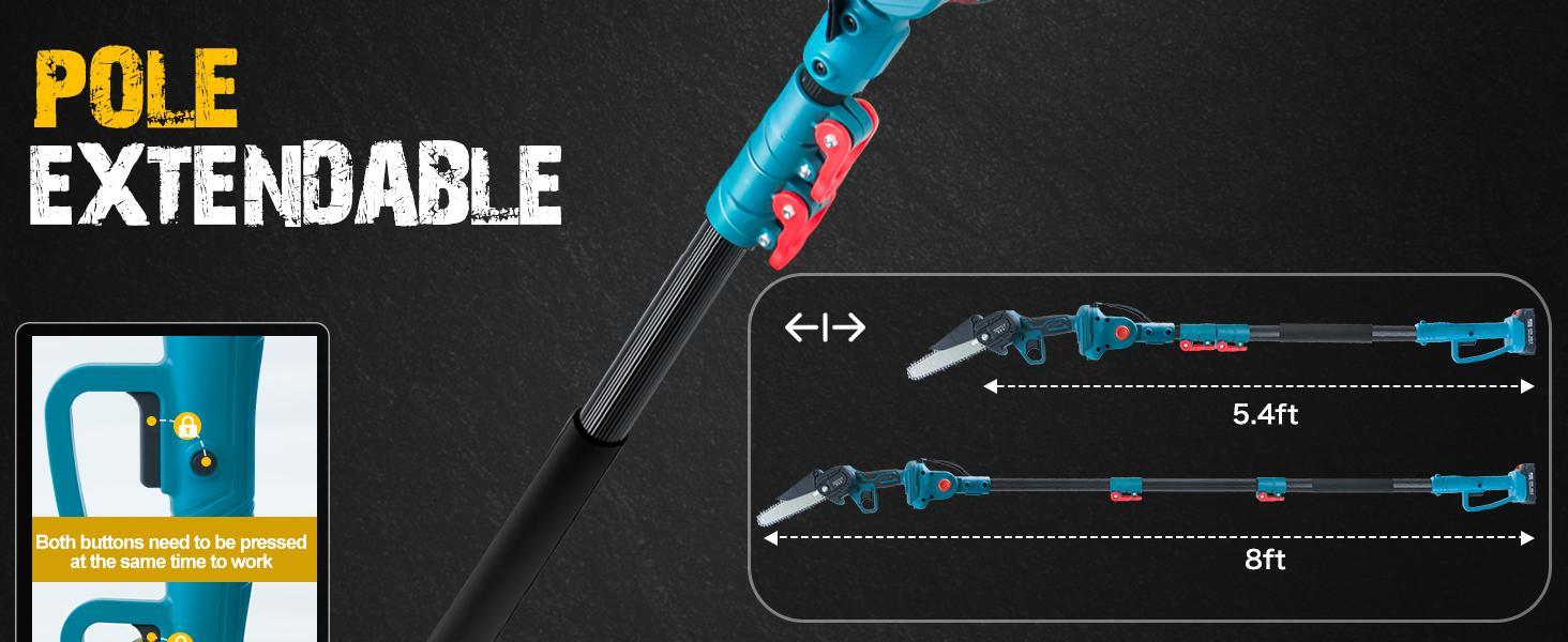 Upgrade 2pcs high branch saws, telescopic high-altitude shears, electric brushless pruning saws, extended high branches, two electric and one electric garden pruning tools