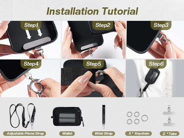 Clip and Go Strap Bag for Phone M/Large Lanyard Crossbody Adjustable and Detachable RFID Wristlet Wallet Valentine's Day gift