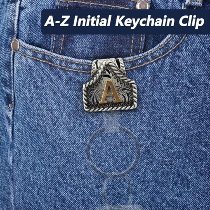 Vintage Western Cowboy Letter Keychain, Handmade Metal A Initial Key Chain Clip, Personality key holder for Pocket&Bag, Personalized Keychain, Metal Keychains, Keychain For Bags