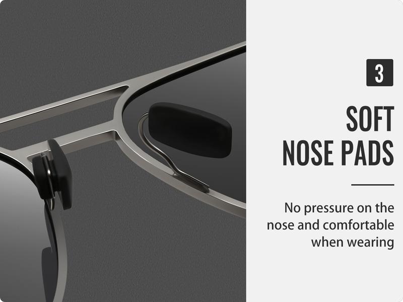 SUNGAIT Polarized Retro Square Aviator Sunglasses for Men Women UV400 Protection Vintage Metal Frame Travel Driving Beach Daily Eyewear Outdoor SGT745