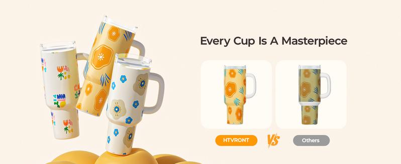 HTVRONT Auto Tumbler Heat Press - A200 Tumbler Heat Press Machine, Adjustable Pressure & Switchable Heat Plate Attachment, 4 Memory Modes for 15 OZ, 16 OZ, 20 OZ, 30 OZ 40 OZ Tumblers & Glasses, Blue, White