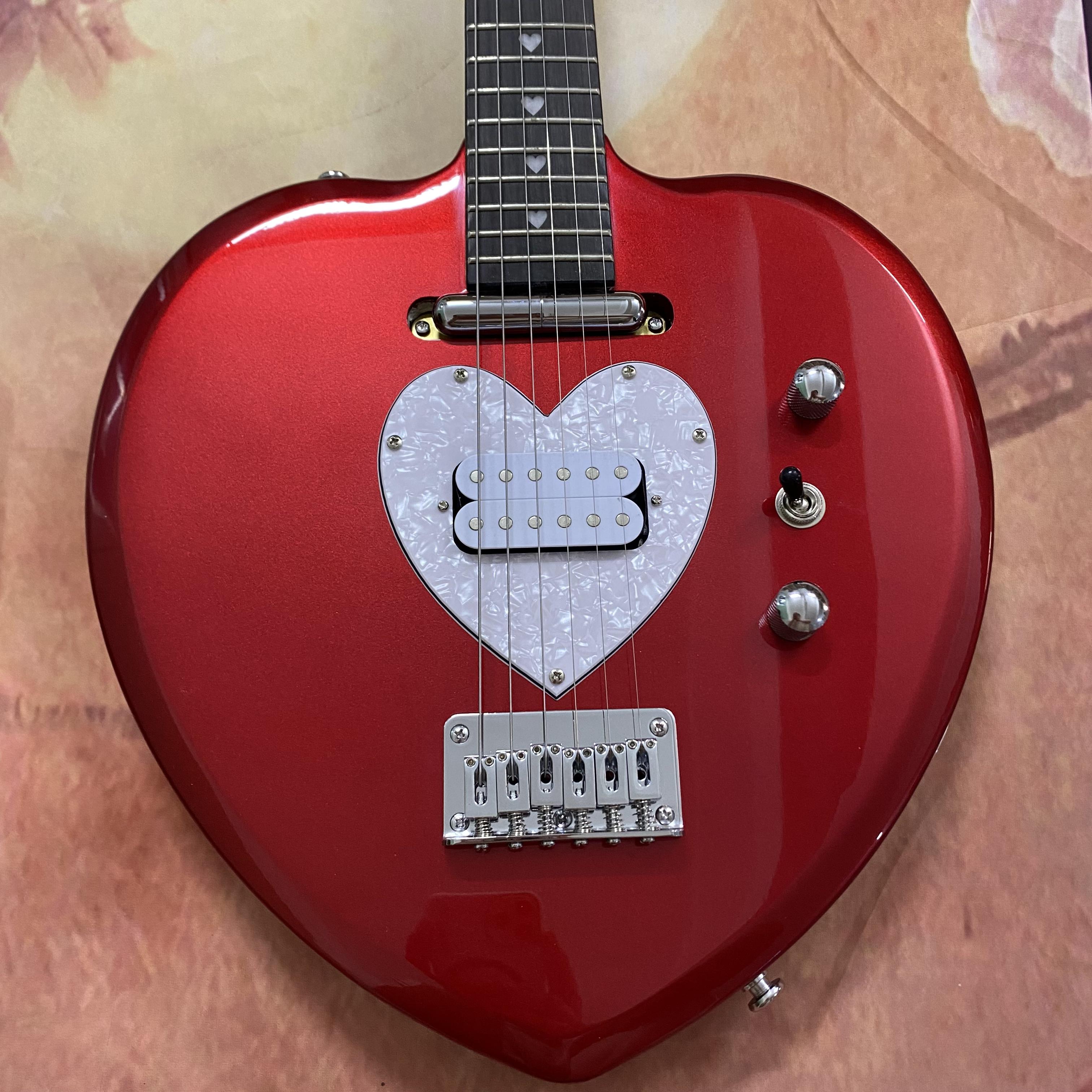 Red Heart Shaped Electric Guitar Fast Shipping from US Warehouse