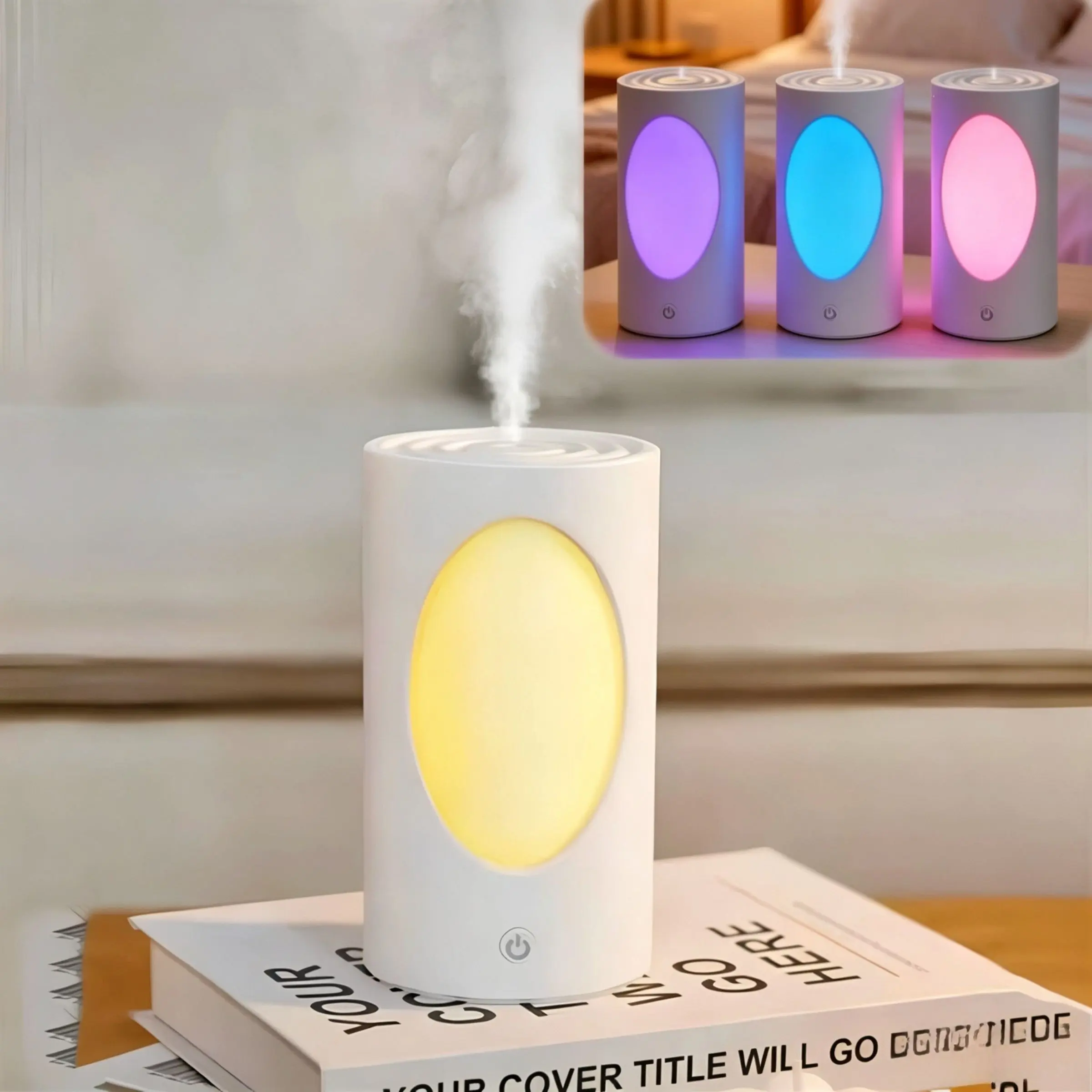 Creative Tree Hole Design Mist Humidifier, 3 Spray Modes, RGB Colors Light, Humidifier Atmosphere Light, 600ML Water Tank, USB Plug-in, Suitable for Bedroom, Living Room, Office and Sleeping