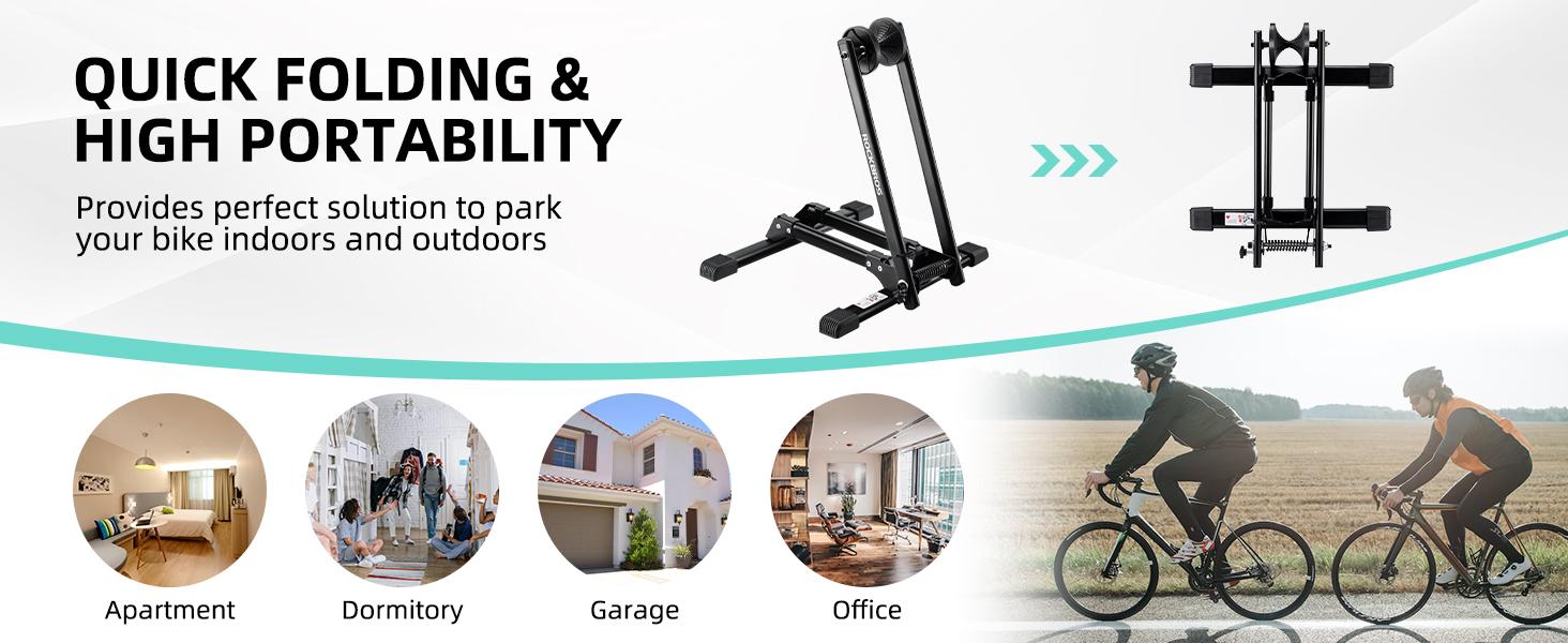 ROCKBROS Foldable Bike Stand for 20"-29" Wheels - Indoor & Outdoor Bike Holder