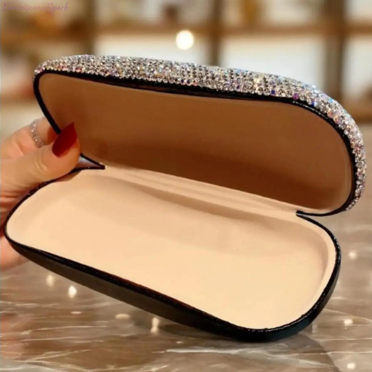 Sparkle Rhinestone Glasses Case, Glam Luxury Protective Storage Holder for Sunglasses, Fashion Portable Accessory Ideal for Travel, Daily Carry & Premium Gift Giving
