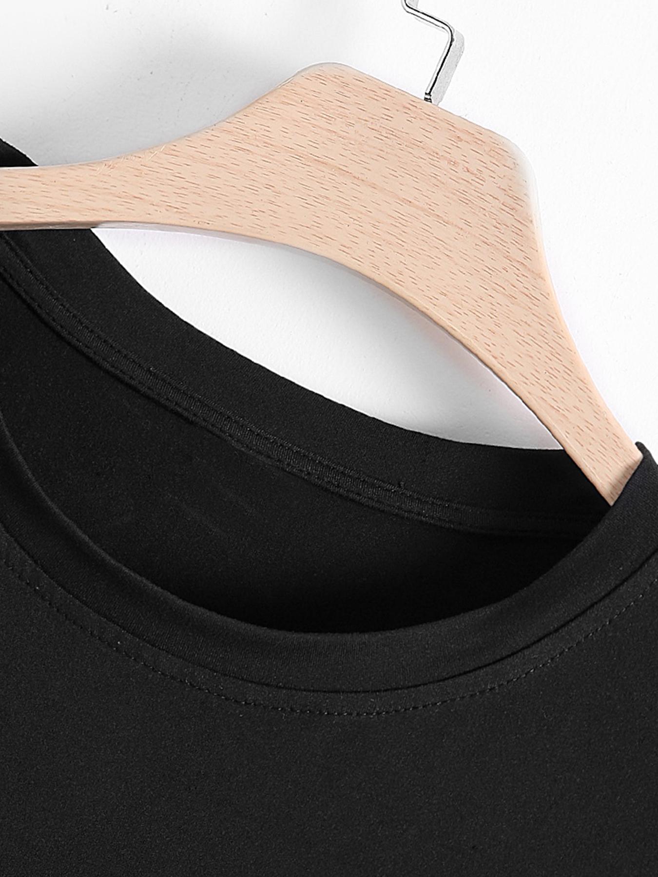 Men's Letter & Coconut Tree Print Round Neck Tee, Regular Fit Casual Short Sleeve T-shirt for Summer, Men's Top for Daily Wear