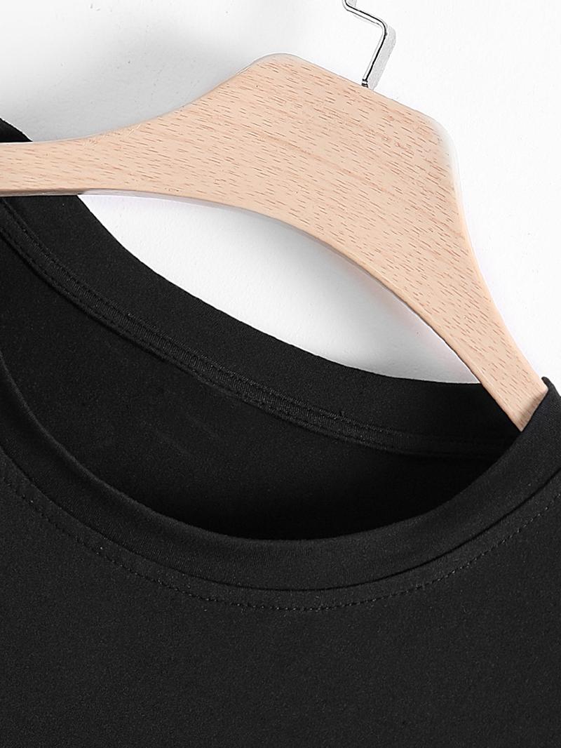 Men's Letter & Coconut Tree Print Round Neck Tee, Regular Fit Casual Short Sleeve T-shirt for Summer, Men's Top for Daily Wear