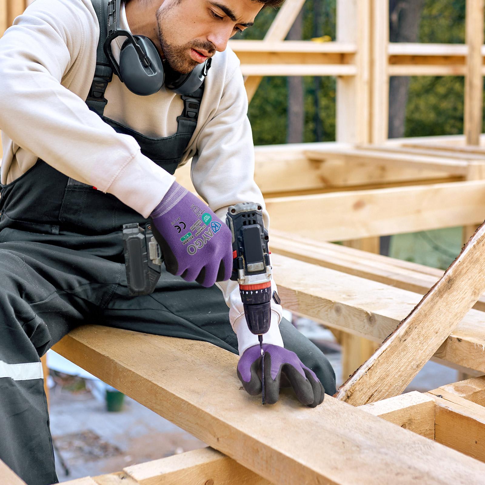 KAYGO Safety Work Gloves MicroFoam Nitrile Coated, KG18NB,Seamless Knit Nylon Glove with Black Micro-Foam Nitrile Grip, Ideal for General Purpose, Automotive, Home Improvement KAYGO Safety Work Gloves MicroFoam Nitrile Coated, KG18NB,Seamless Knit Nylon Glove with Black Micro-Foam Nitrile Grip, Ideal for General Purpose, Automotive, Home Improvement