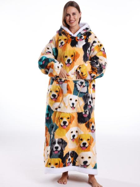 Women's Skull Print Bathrobe, Thick Casual Loungewear with Pockets, Halloween Theme, Fall & Winter, Loose-Fit TV Blanket, Flannel Cozy Blanket Women's Skull Print Bathrobe, Thick Casual Loungewear with Pockets, Halloween Theme, Fall & Winter, Loose-Fit TV Blanket, Flannel Cozy Blanket