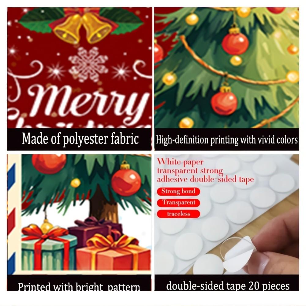 4 Piece Polyester Christmas Party Banners, Decorative Banner, with Classic Elements, Ideal for Church and Home Wall Decor, Sij-005 Model