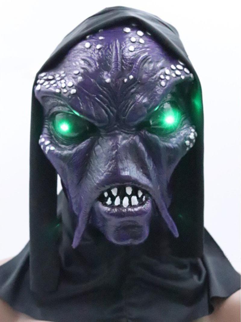 Alien Smile Mask Glow in the Dark Halloween Party Prank Scary Makeup Ball Cross-Border Stock Faceless Man Headpiece