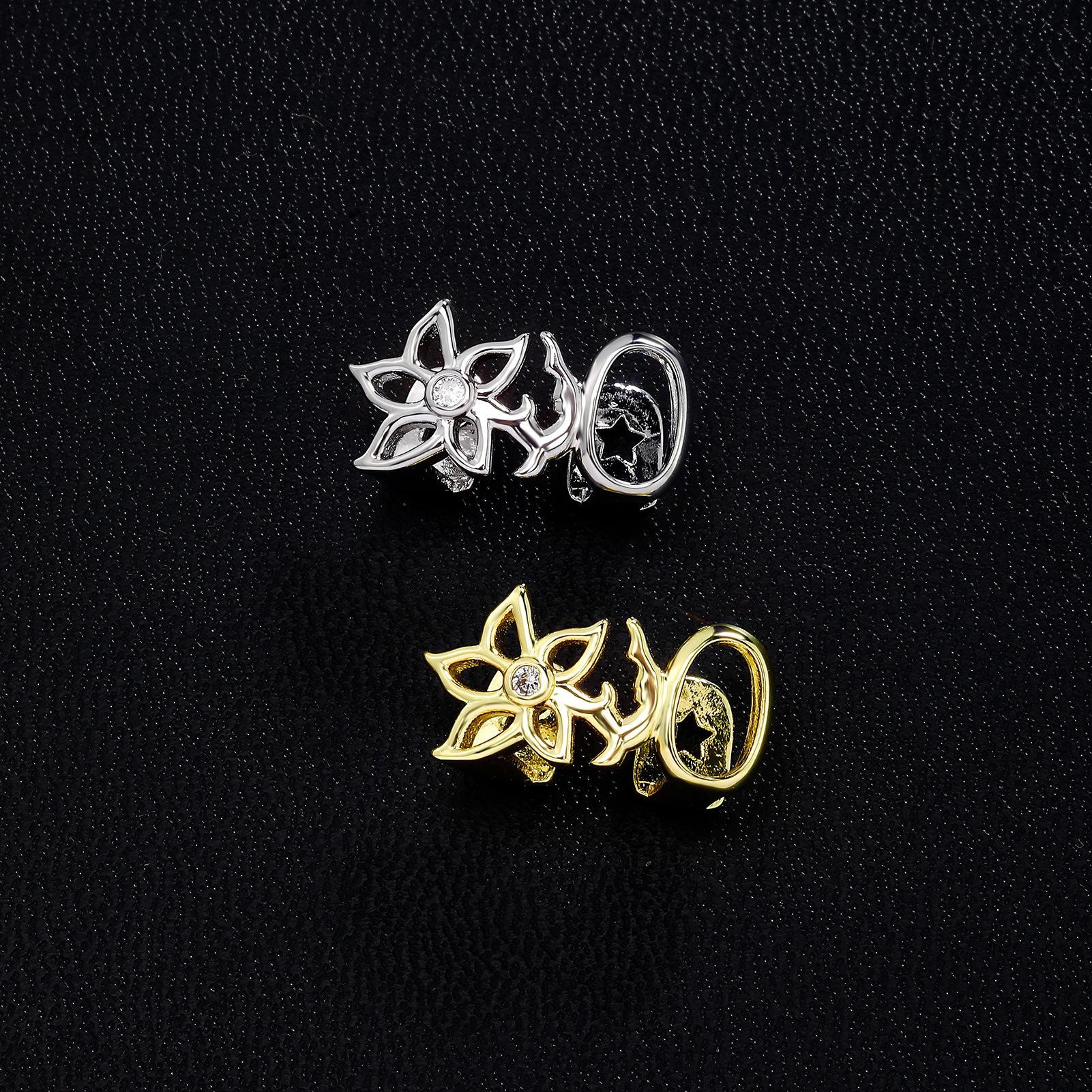 Personalized Fashion Braces Flower Hollow Design Double Gold Teeth Halloween Cool Teeth Accessories