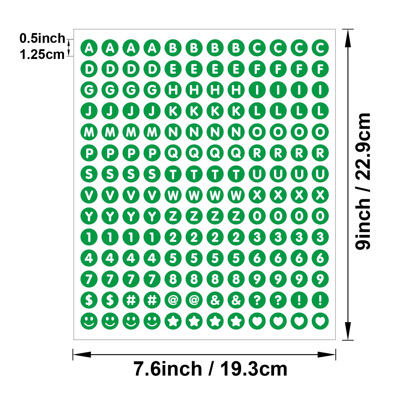 Colorful Round Alphabet Stickers Set, 6 Sheets/sheet, Waterproof 0.5-Inch Letters & Numbers, Ideal for Scrapbooking, Journaling, DIY Projects