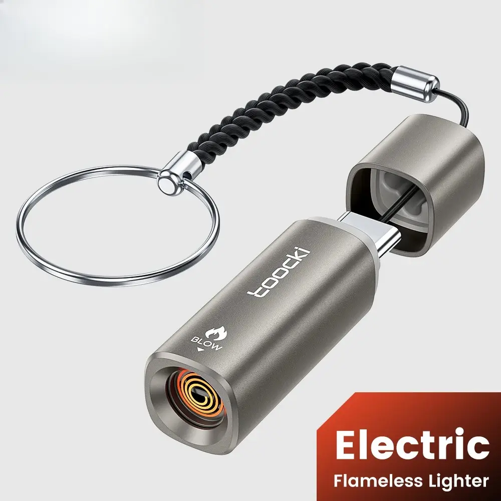 Type-C Mini Electric Lighter Plug&Play Blow to Light Mobile Cigarette Lighter Flameless Windproof Fast Ignition