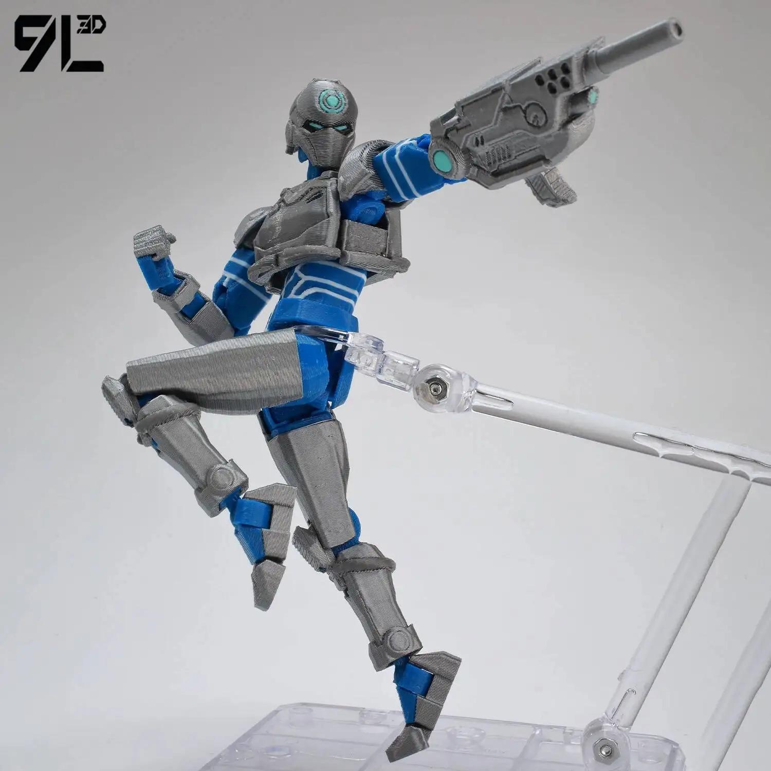 9L3D DIY Shapeshift Articulated Figurine - Titan13 T13 Dummy with 13 Joints, Movable Multi-Pose 3D Model Toy, Desktop Collectible, Tech Jacket Accessory, Gifts for Boys, Toy Photography Prop