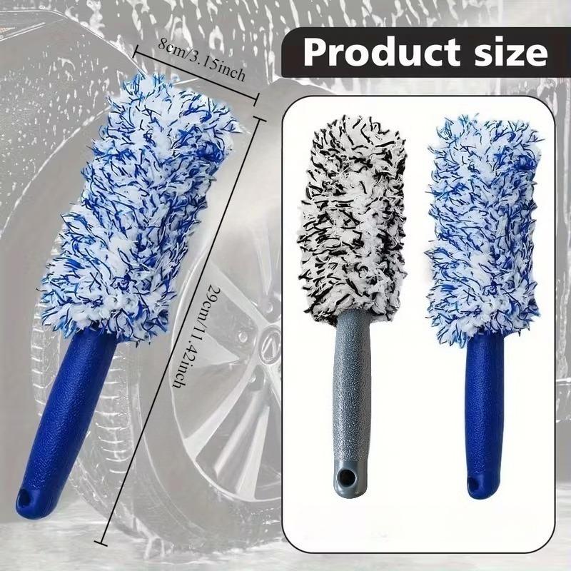 2pcs Wheel Cleaning Brush Set with Soft Bristles for Deep Cleaning, Scratch-Free Vehicle Surface Protection, Durable Plastic Handle, Ideal for Car, Truck, and Motorcycle Wheel Detailing, High-Quality Wheel Cleaning Tool, Efficient Car Detailing