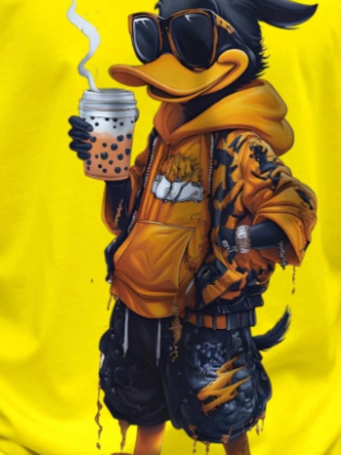 Men's 3D Cartoon Print Round Neck Short Sleeve Casual T-Shirt, Fitted All over Print, Long Clothing, All Seasons Wear