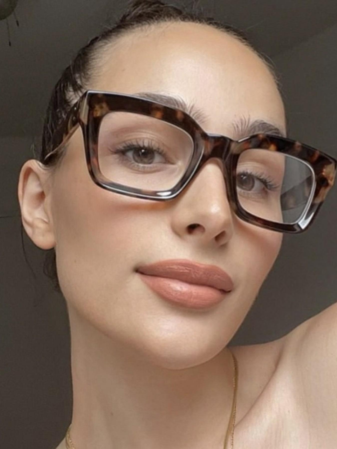 Unisex Square Frame Glasses, Trendy Retro Style, Multi-Color Decorative Eyewear, Perfect for Photoshoots & Street Fashion