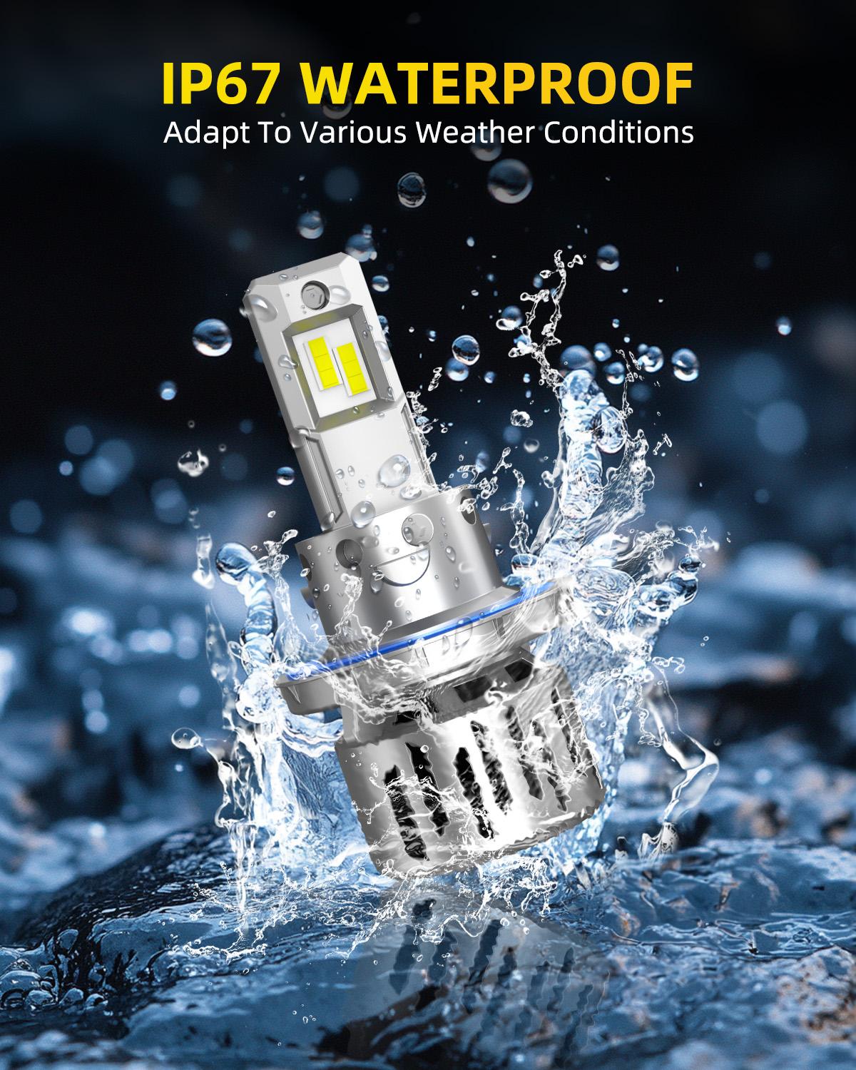 AUTOONE H13 9008  LED Headlight Bulb Conversion Kit Car Light Bulbs, 900% Brightness 6500K White,White Super Bright 6500K Halogen Replace, Pack of 2