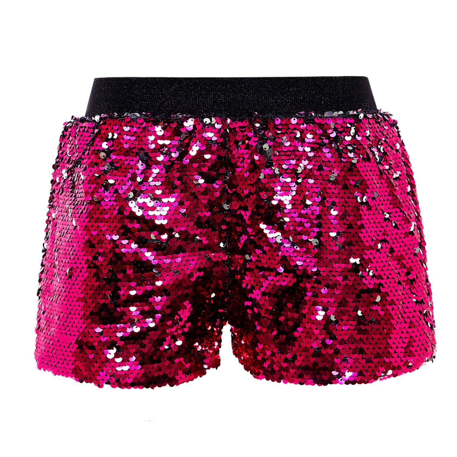 2026 New Reversible Sequin Shorts for Women,Versatile Elastic Waist Loose Fit Street Style Cool and Trendy Womens Sequined Short