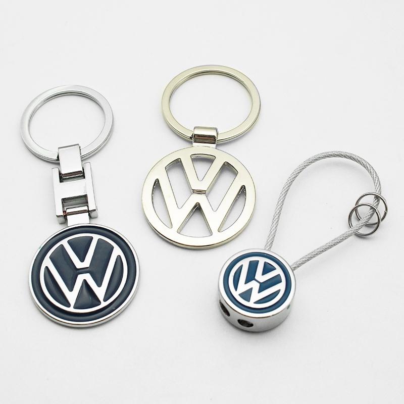 1PCS Volkswagen Keychain Key Ring & Key Case GTI Style Leather Metal Key Chain For VW Golf Polo Passat Tiguan Lavida Bora Auto Accessories Gift