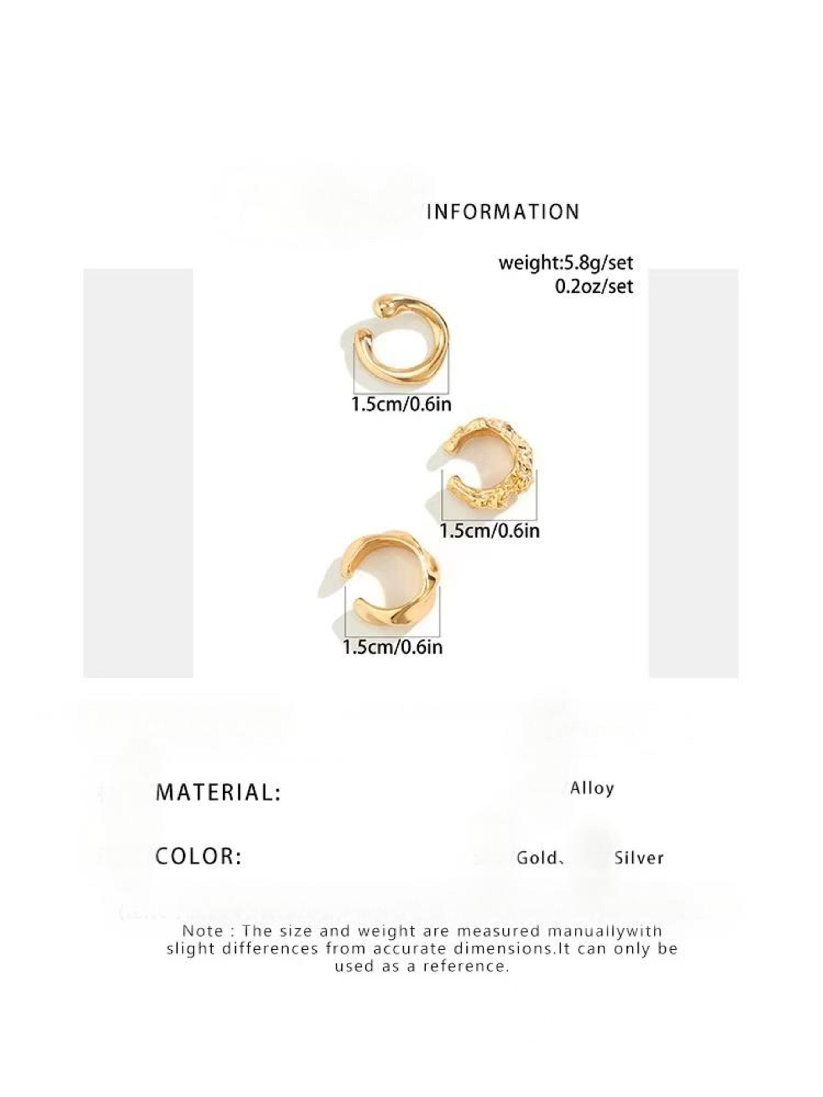 Minimalist Textured 3-Piece Ear Cuff Set | No Piercing Needed | Instantly Build Layered Ear Stack, Effortless Stacking Must-Have