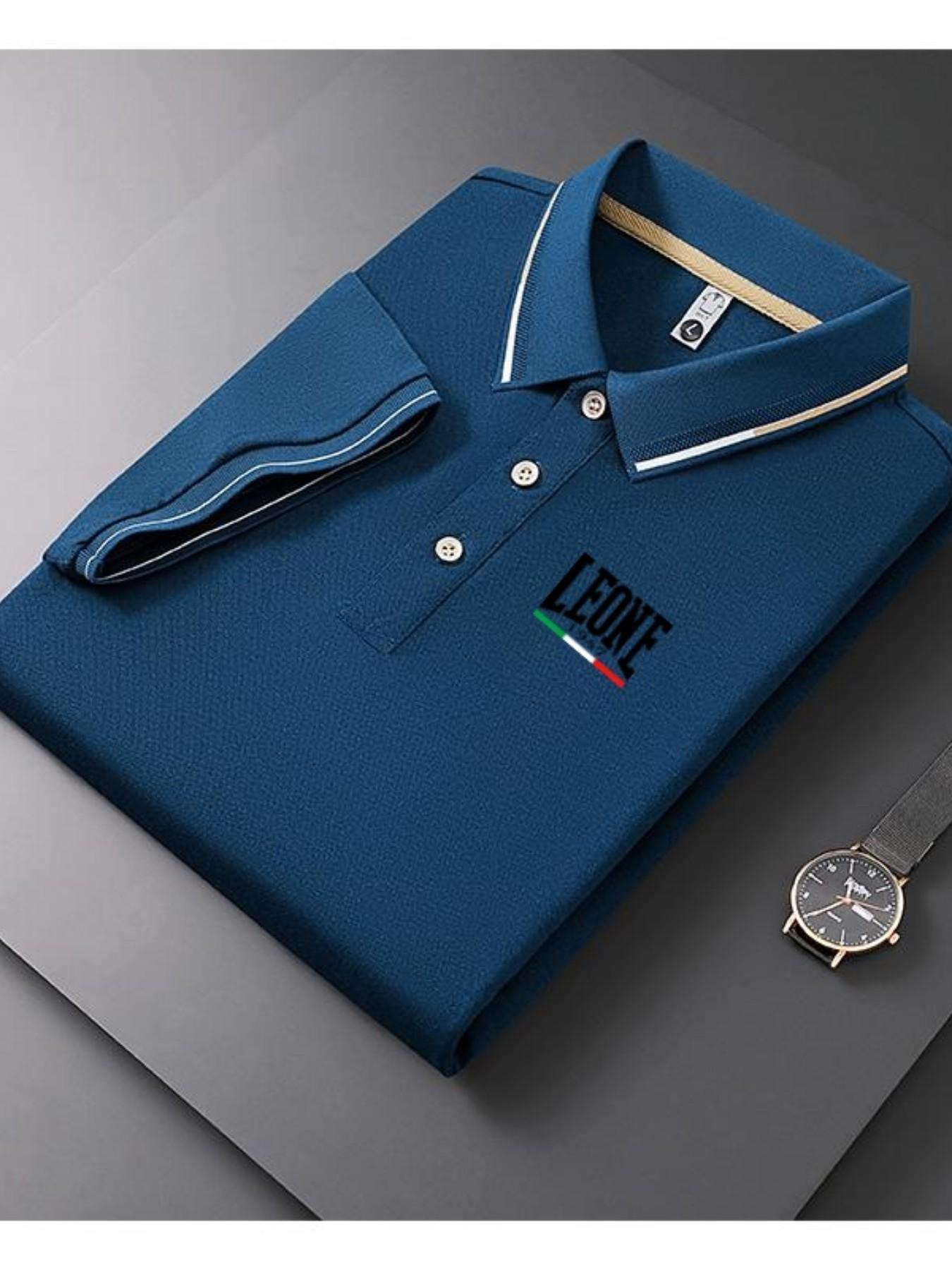 Men's Casual Summer Print T-Shirt, Fashion Short Sleeve Top, Geometric Design, Lightweight Breathable Polo Shirt