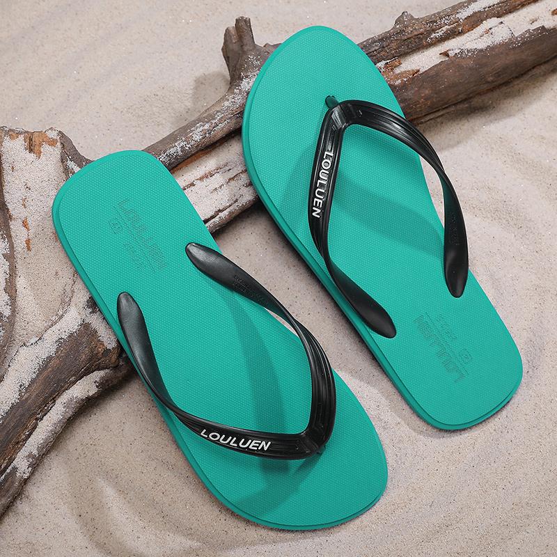Men's Casual Flip-Flops, PVC Material, Medium Width, Anti-Slip, Lightweight, Suitable for Beach, Bathroom, Living Room, Summer Sandals