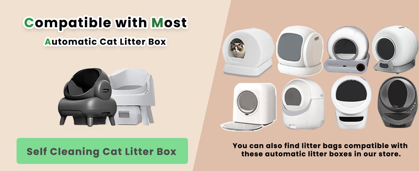 80 Count Litter Bags Compatible with Autoscooper 11 and NeakasaM1 Open-Top Self-Cleaning Cat Litter Box, 4 Rolls Cat Litter Waste Receptacles Bags (80 Count)