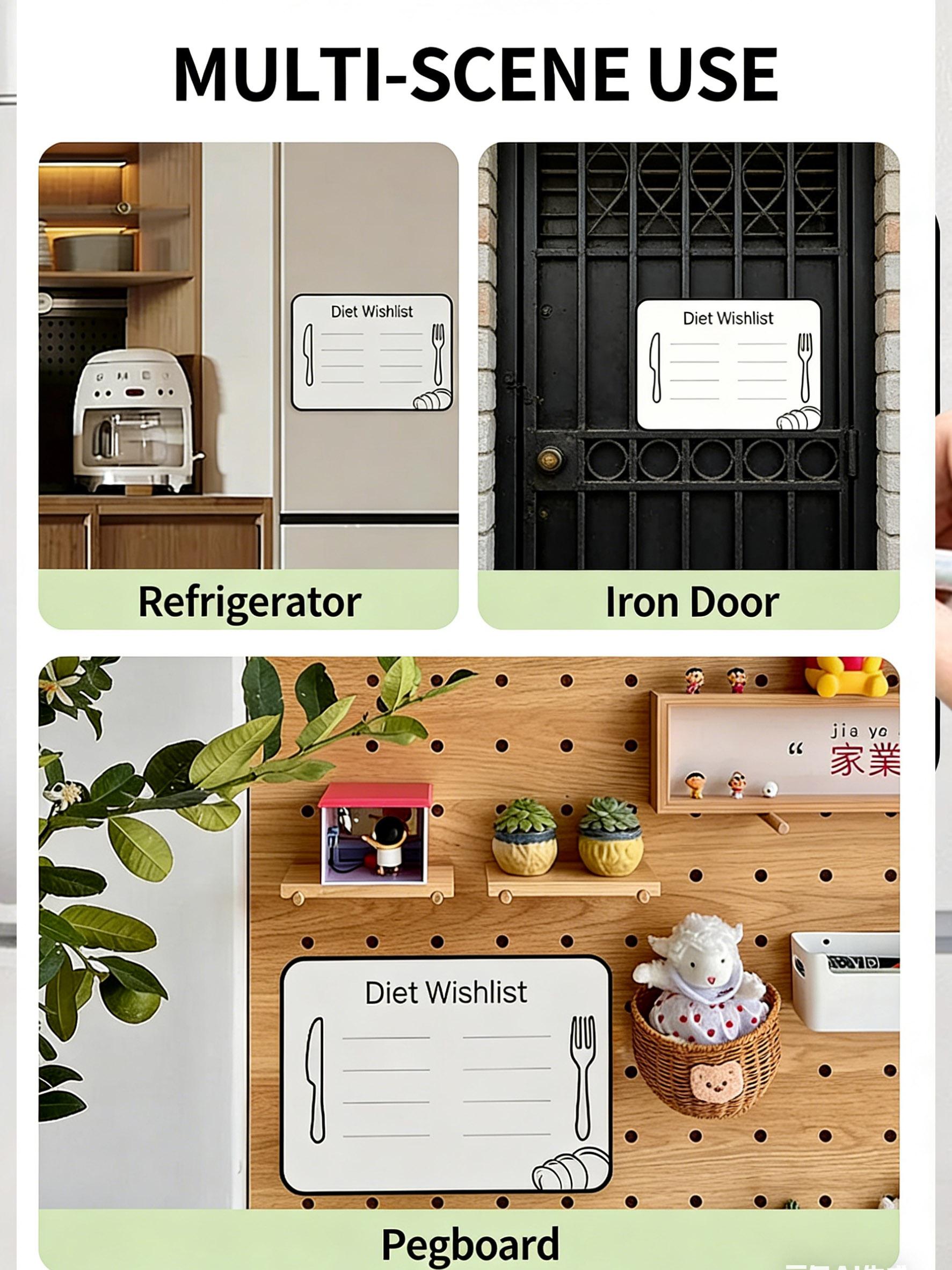 Magnetic Monthly Weekly Calendar Planner, Erasable Fridge Board, Magnetic Design, Size 29.7x21 Cm, Includes 1 Eraser Pen, Random Color