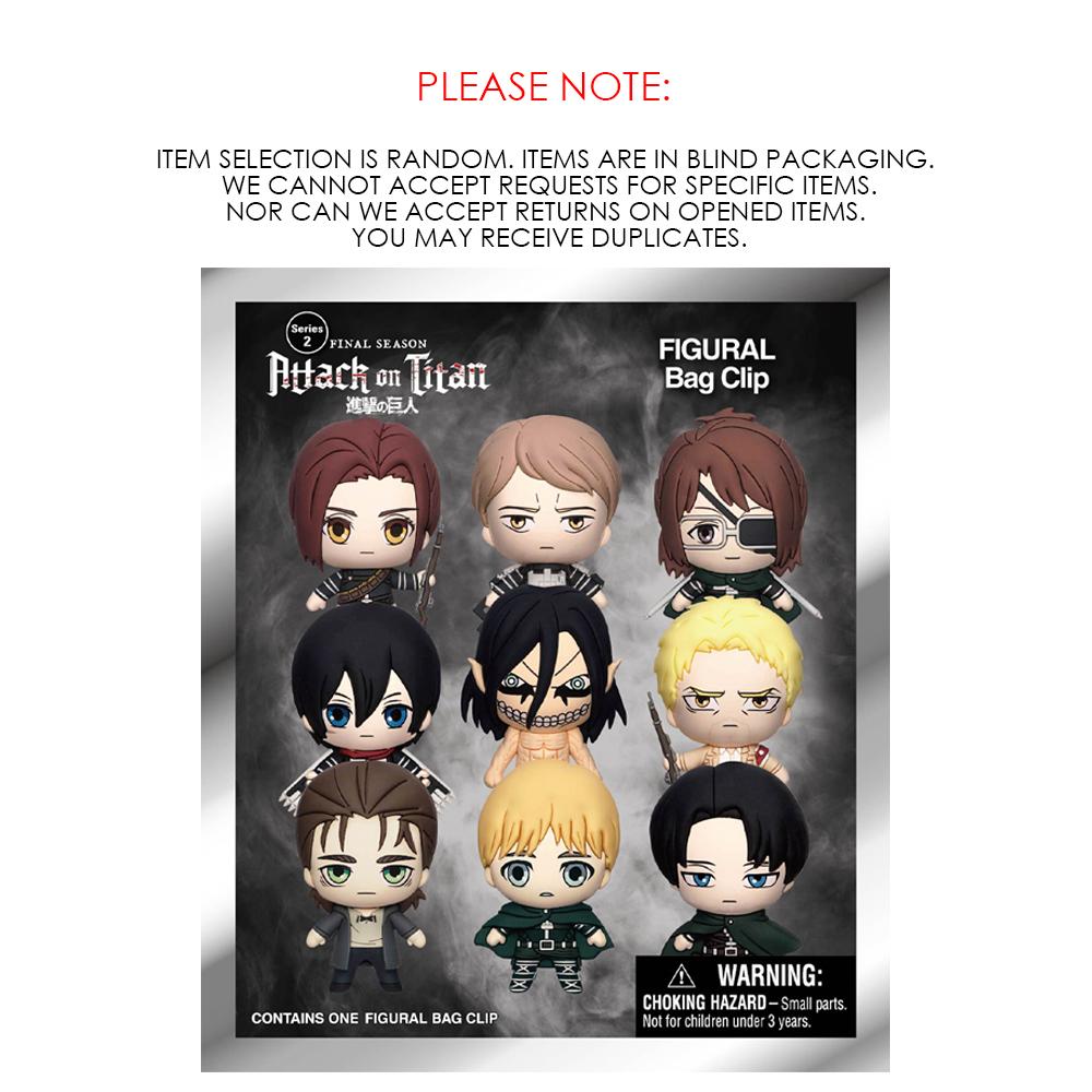 Attack on Titan Blind Bag Keyring/Blind Box Figure 1pc Random One Officially Licensed Cartoon Mystery Anime Keychain Bag Clip Table Decoration Armin Eren Mikasa Levi Hange Christmas Halloween Friends Birthday Anniversary Gifts Limited Edition Accessory