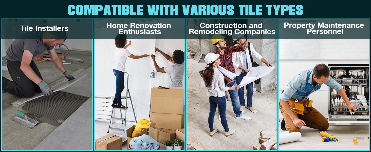 SEESII KP-160B Tile Vibration Tool, Cordless Tile Vibration Leveling Machine with 2×2000mAh Batteries, 160mm Large Suction Strong Grip, 12-Speed Adjustable Tile Tools for Floor/for the Pro and DIY fathersdaygift Outdoorfun